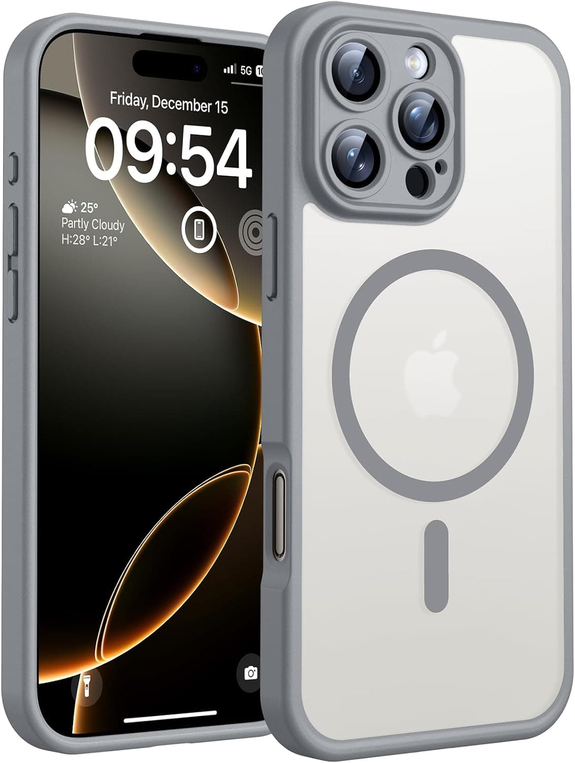 TOCOL Funda para iPhone 16 Pro MAX, Compatible con MagSafe, Titanio Grises