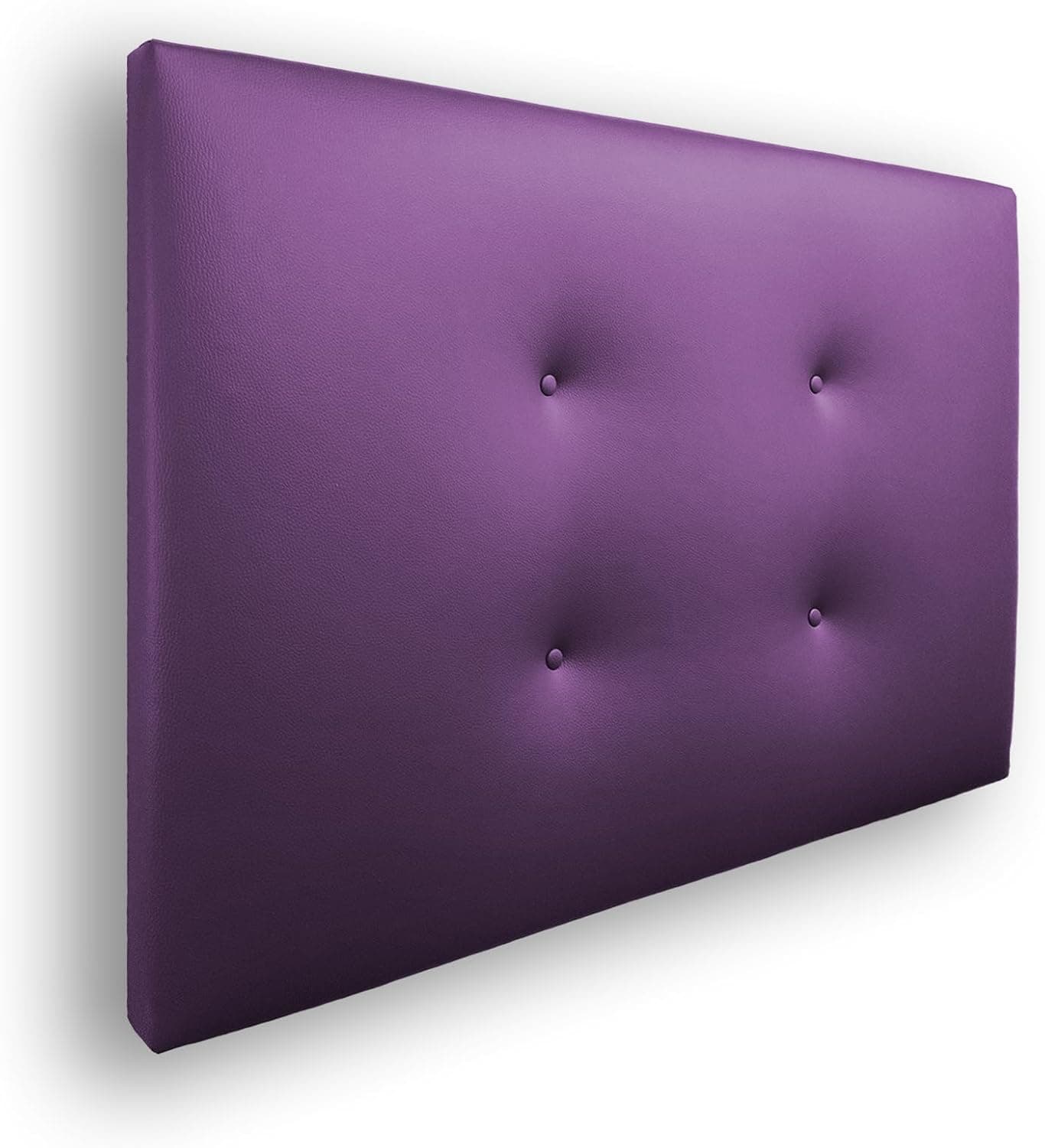 Silcar Home - Cabecero de Cama Carlo 105 Morado - Estructura de Madera, Tapizado en Polipiel, Diseño Moderno con Dos hileras Botones, Fácil Instalación – Polipiel Morado, 105 cm