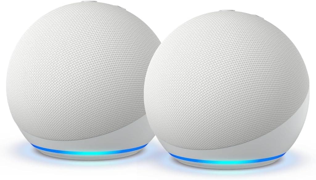 Echo Dot (Última generación) | Altavoz inteligente wifi y Bluetooth, con sonido más potente y de mayor amplitud | Blanco, con Acceso Anticipado a Alexa+ (Paquete de 2)