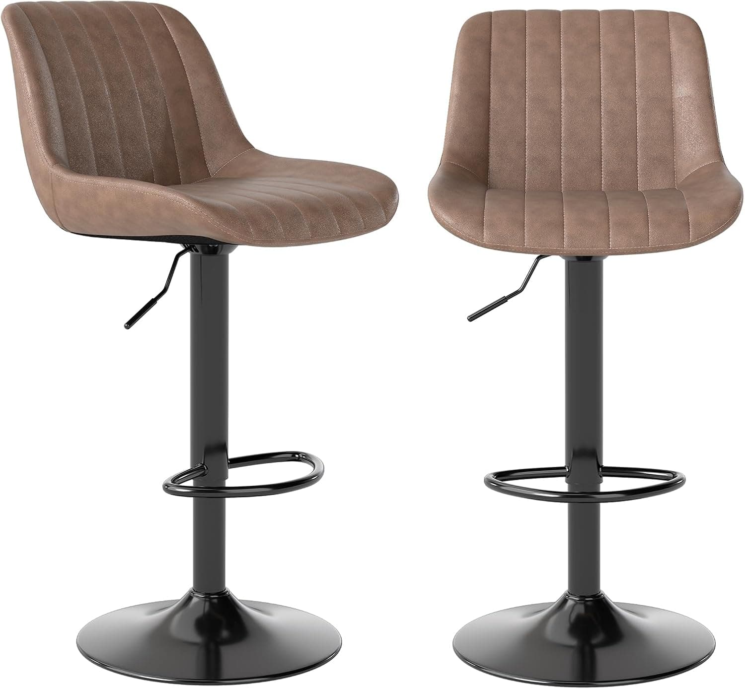 Youhauchair Taburetes Altos de Cocina Juego de 2, Marrón