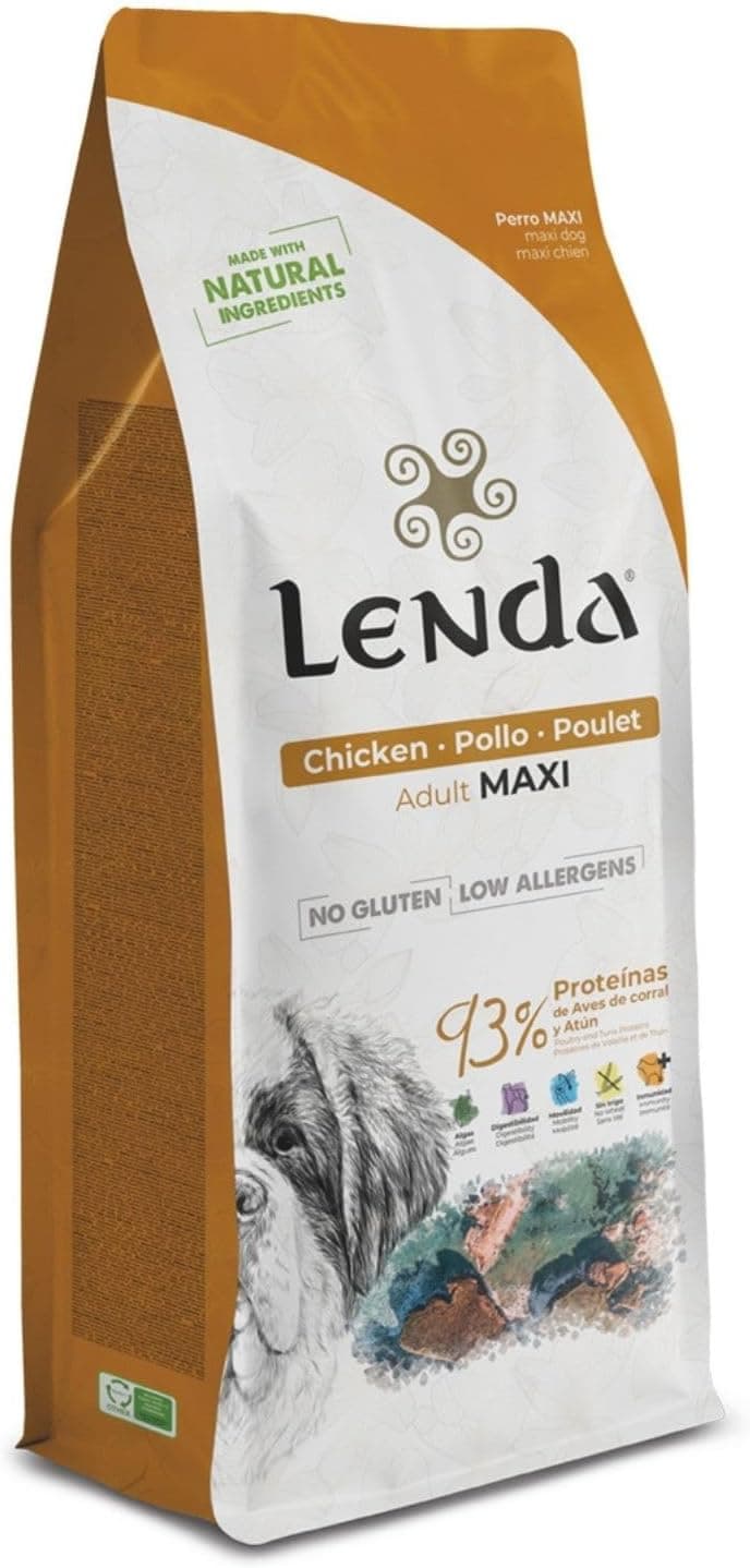 Lenda Chicken Maxi 12kg - Pienso para Perros Jóvenes y Adultos | Razas Grandes y Gigantes | Comida para Perros Grandes Rica en Pollo | Natural