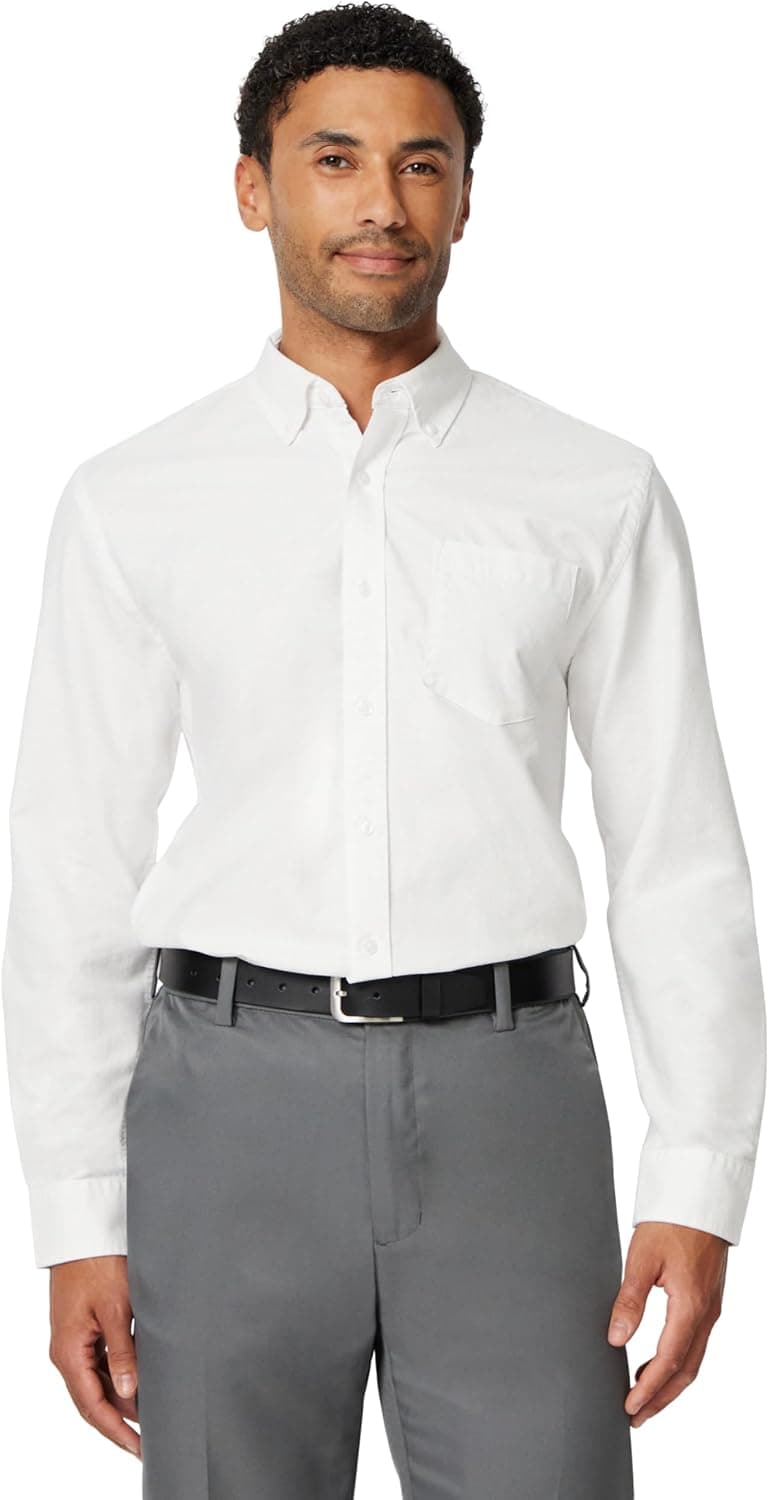 Amazon Essentials Hombre Camisa Oxford de Manga Larga de Corte Estándar 100% Algodón
