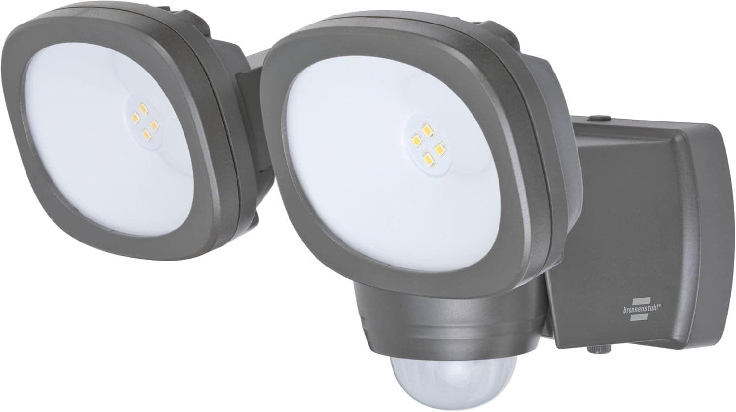 Brennenstuhl LUFOS 420 foco LED con detector de movimiento para montaje en exteriores, funcionamento sobre pilas alcalinas (2x 240 lm, luz de pared, exterior IP44)