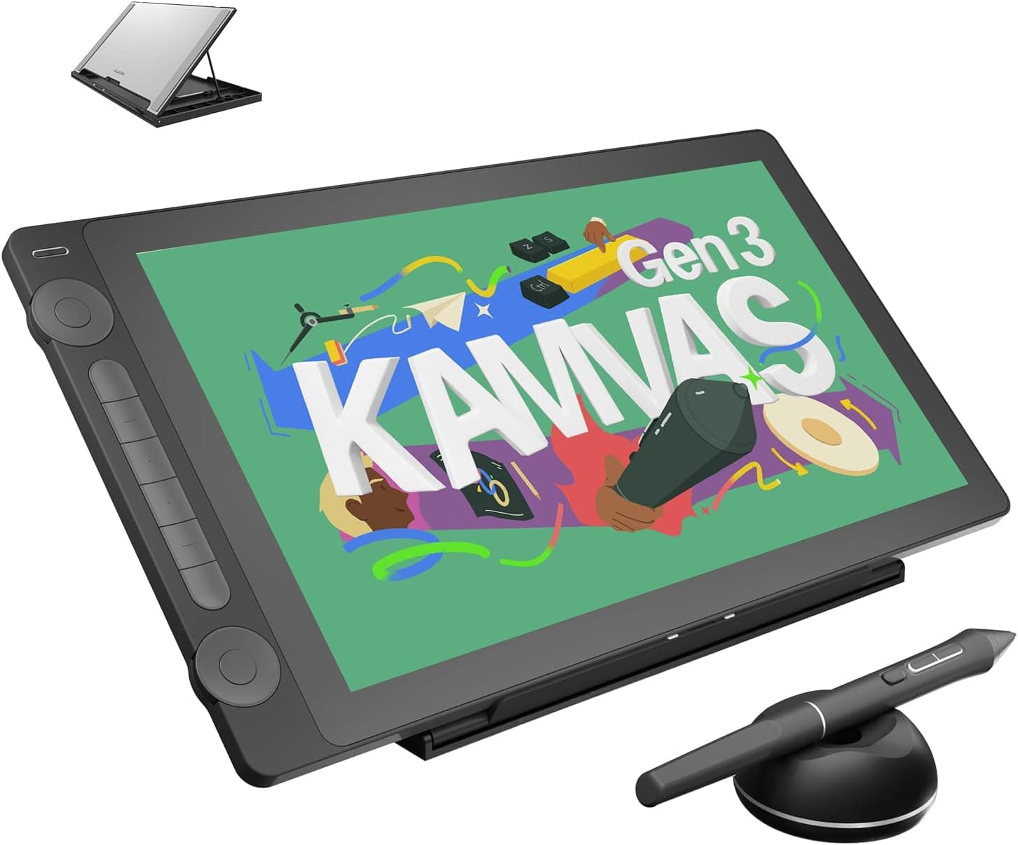 HUION Kamvas 16 Gen3 Tableta Gráfica con Pantalla, 2.5K QHD