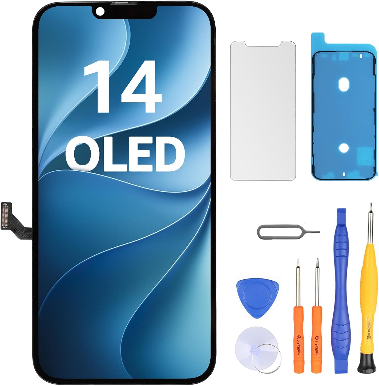 LL TRADER Pantalla para iPhone 14 OLED 6.1" y Kit de Reparación