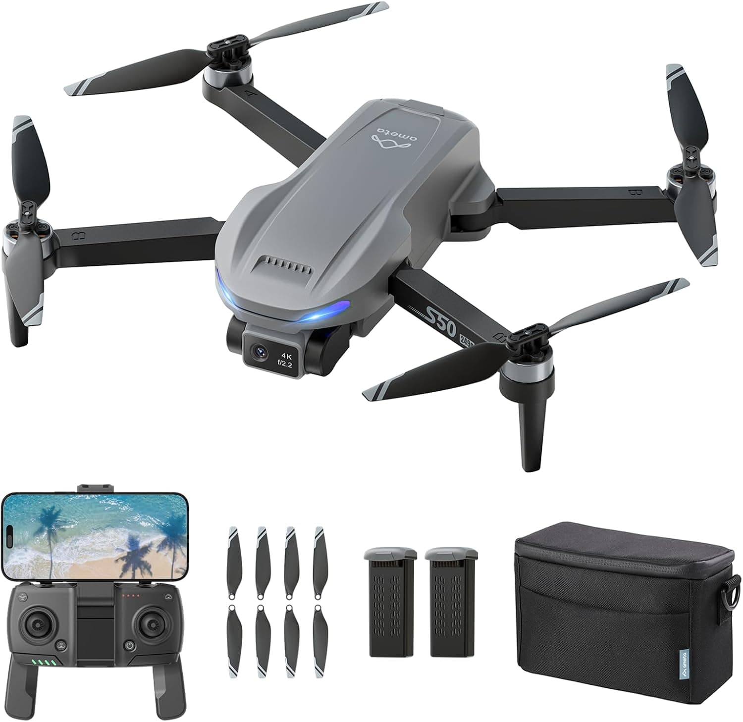Ameta S50 Lite Dron con Camara 4K Adultos, GPS Profesional Drone