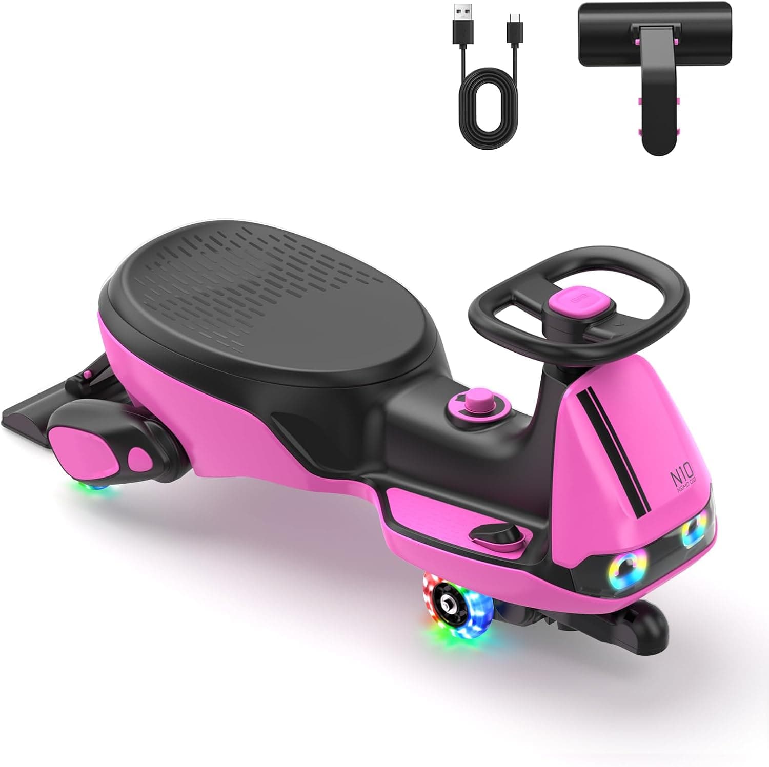 FanttikRide N10 Classic Coche Eléctrico para Niños, Mopa Desmontable, Rojo