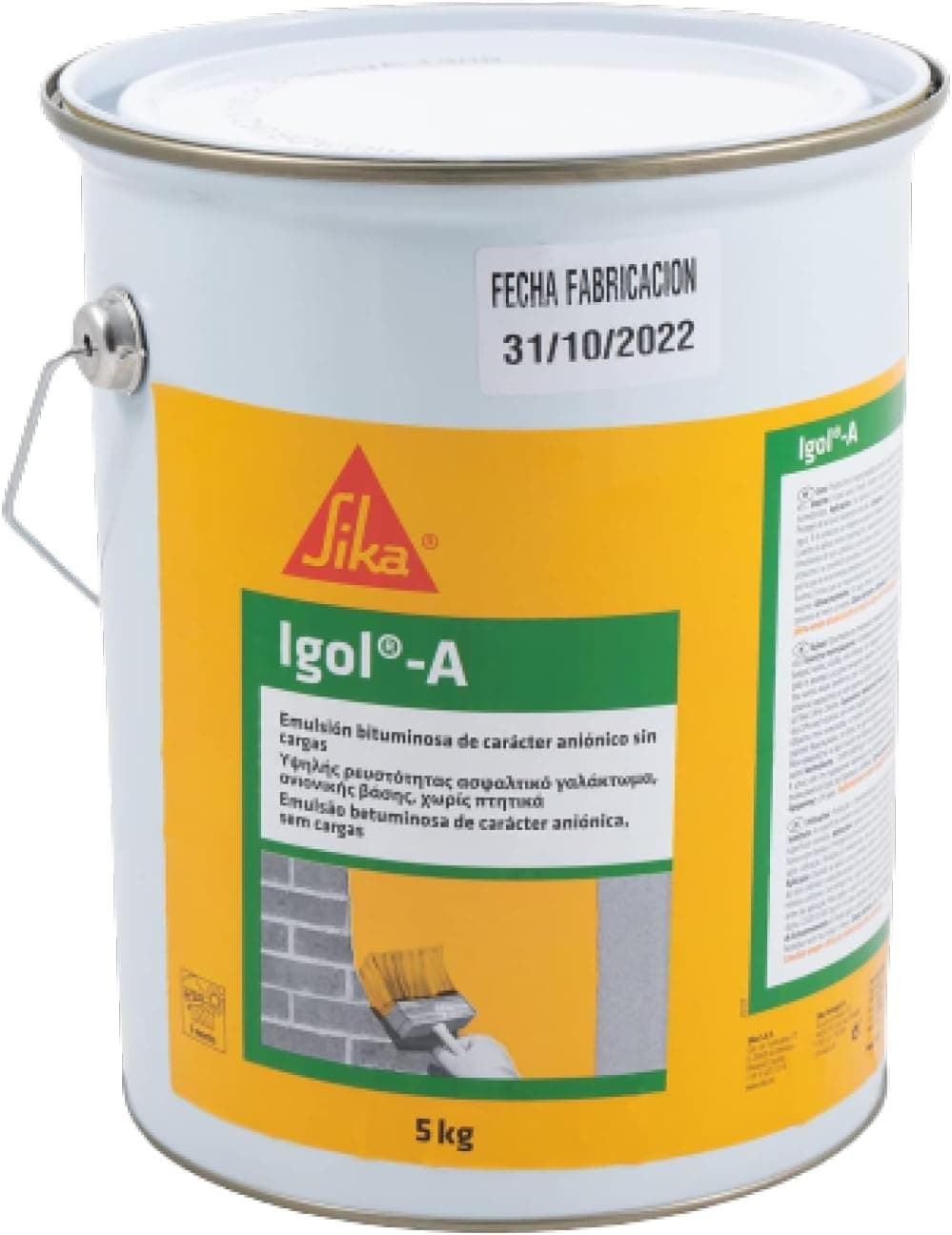 SIKA - Emulsión bituminosa impermeabilizante - Igol-A - Negro - 5kg