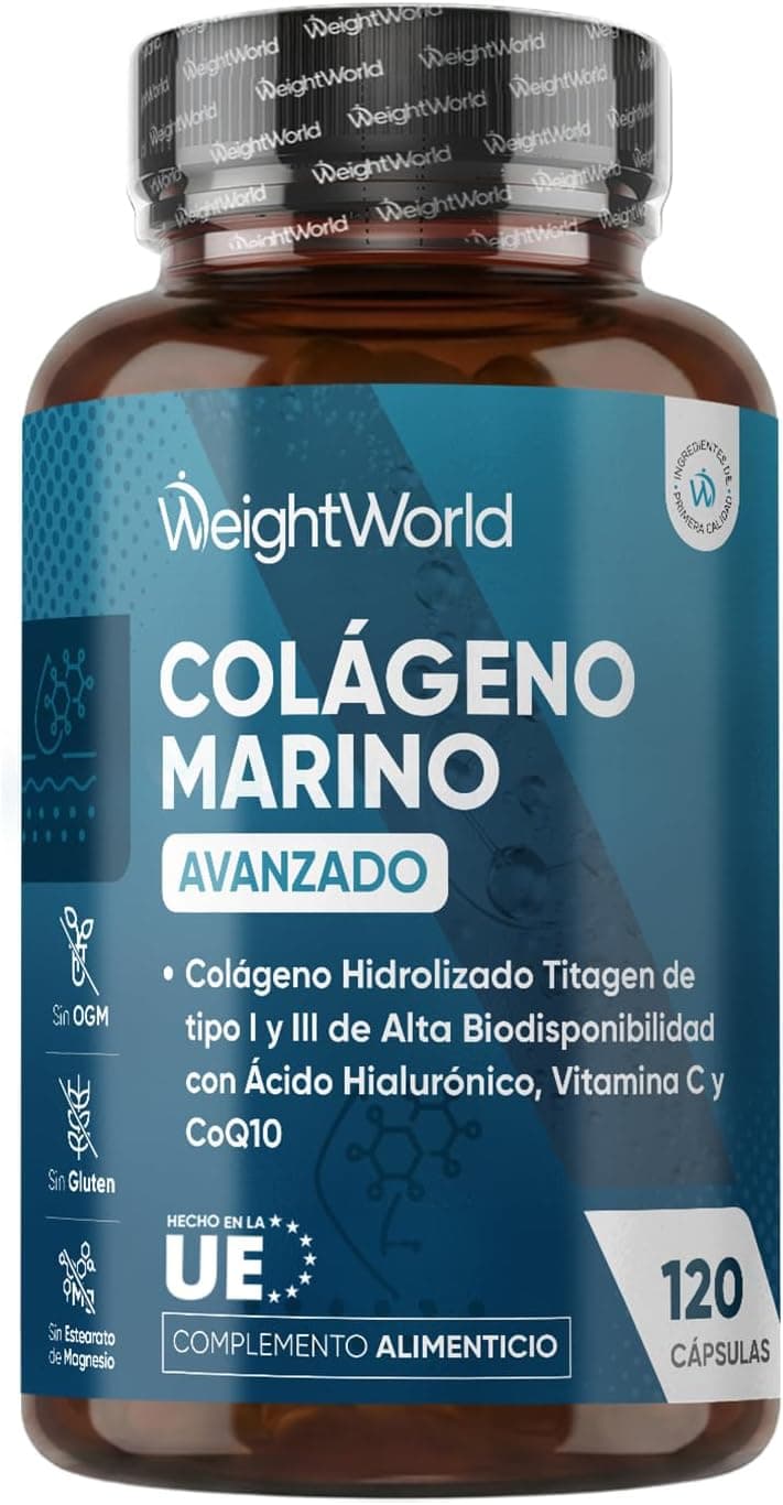 Colágeno Marino con Ácido Hialurónico, Vitamina C, Zinc y Coenzima Q10