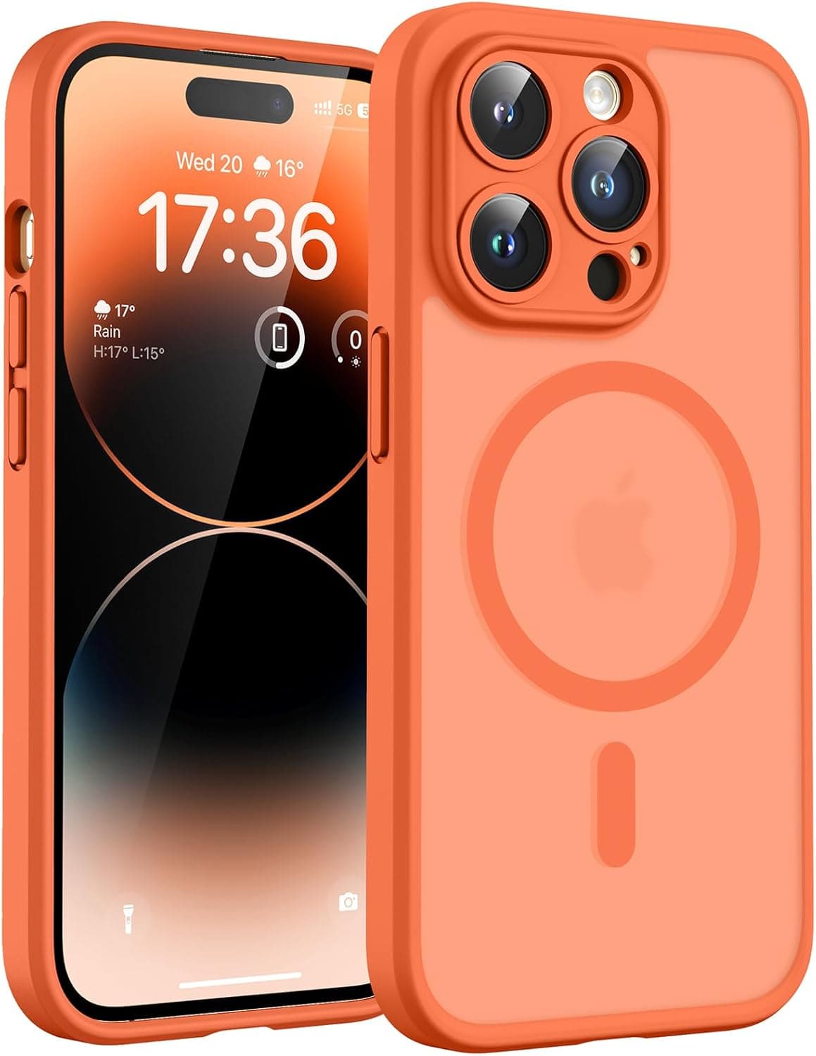 TOCOL Funda para iPhone 14 Pro MAX, Compatible con MagSafe, Naranja