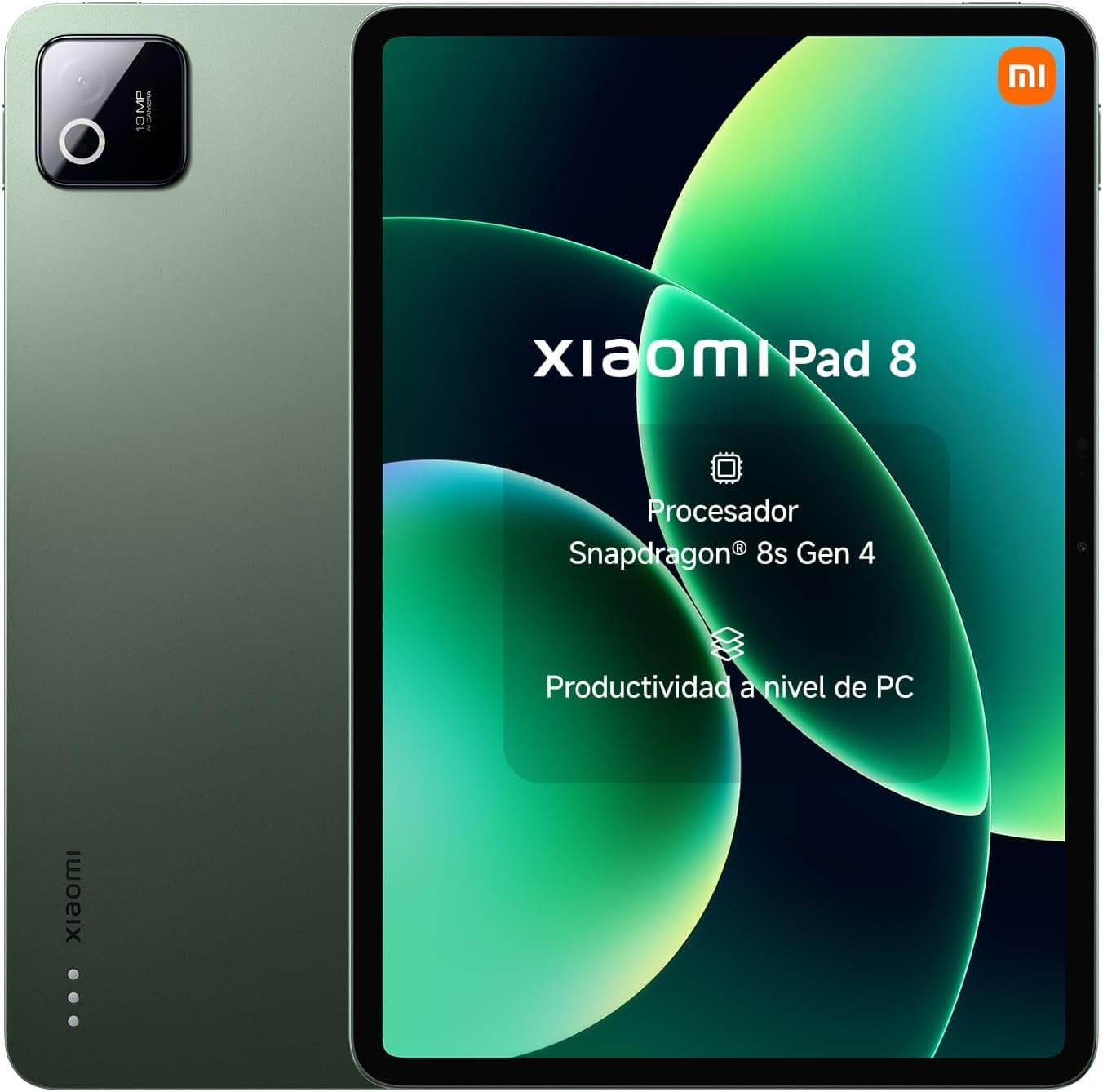 XIAOMI Pad 8 - Tablet de 11.2" 3.2K (Snapdragon 8s Gen 4, 8GB de RAM, 128GB de ROM, WiFi 7, 1 año de garantía Extra, batería de 9200 mAh, Cargador no Incluido), Verde (Versión ES)