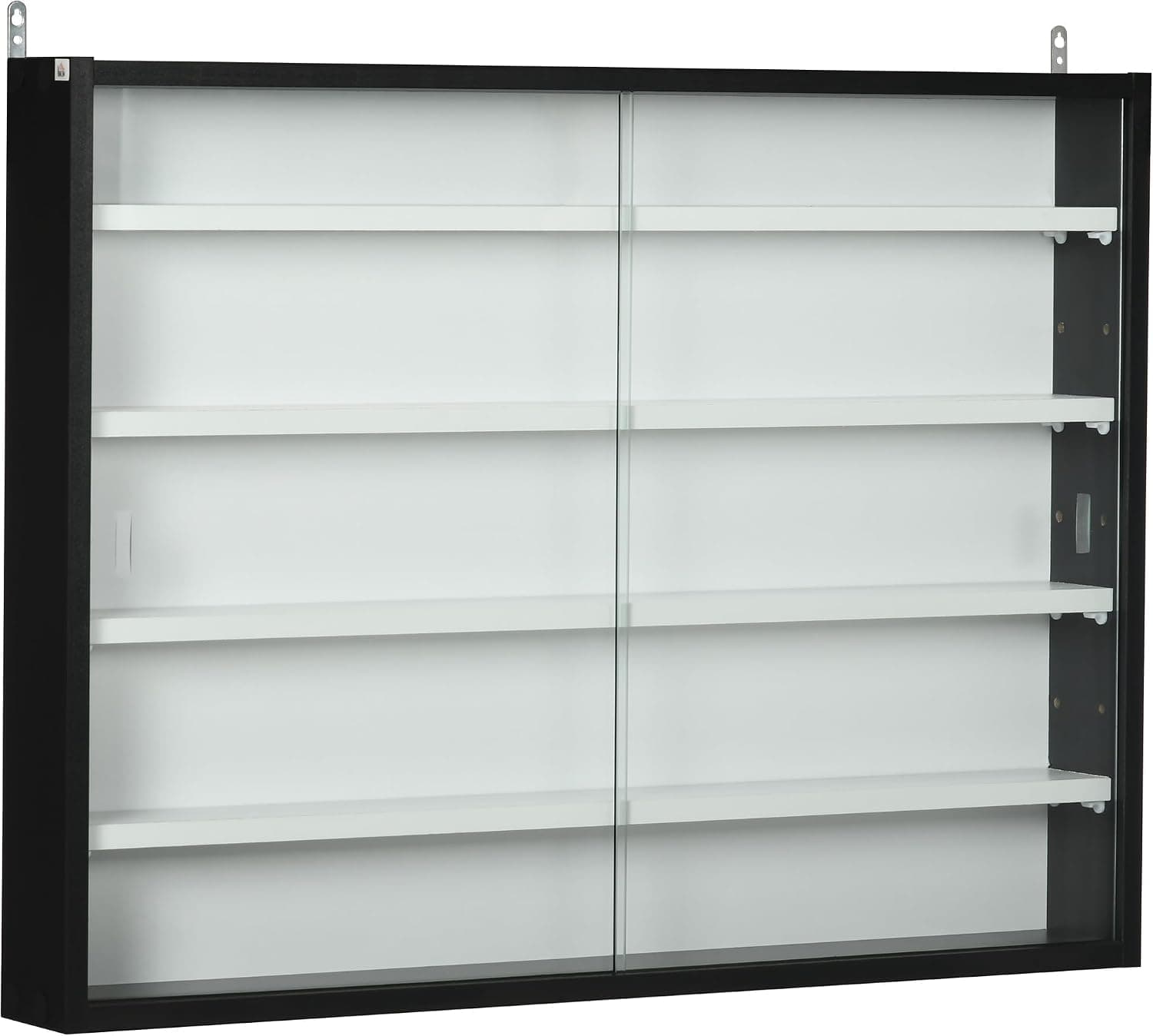 HOMCOM Vitrina Expositora para Colecciones 80x9,5x60 cm Blanco y Negro