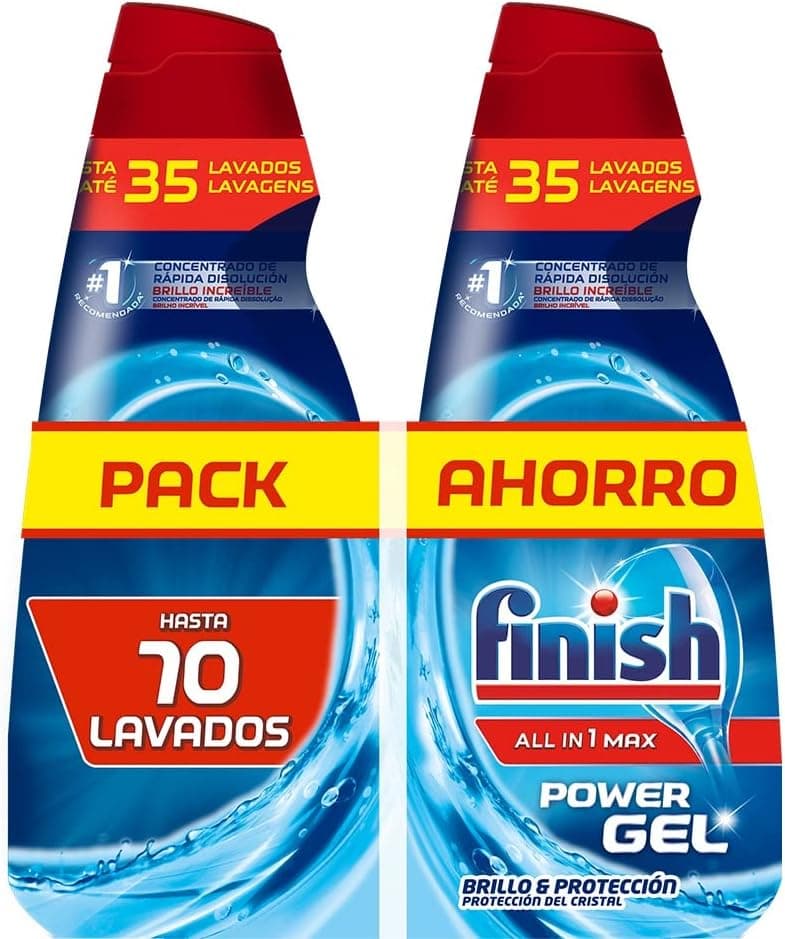 Finish All in 1 Max Power Gel lavavajillas - brillo y protección - 70 lavados