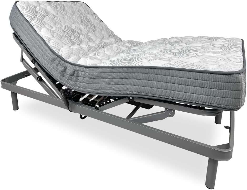 DUÉRMETE ONLINE Pack Cama Eléctrica Articulada Reforzada Ergomedic Pro con Colchón Viscoelástico Dorsaltec, Gris Antracita, 90 x 190 cm