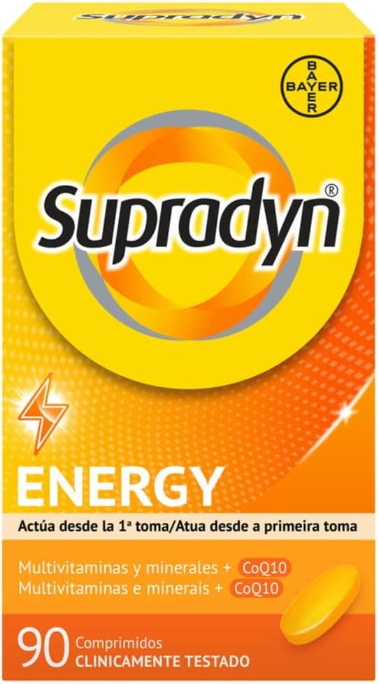 Supradyn Energy 90 Comprimidos con 13 vitaminas, 9 minerales y Coenzima Q10