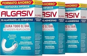 Algasiv Almohadillas Adhesivas Dentadura Inferior Pack de 3 x 30 Unidades