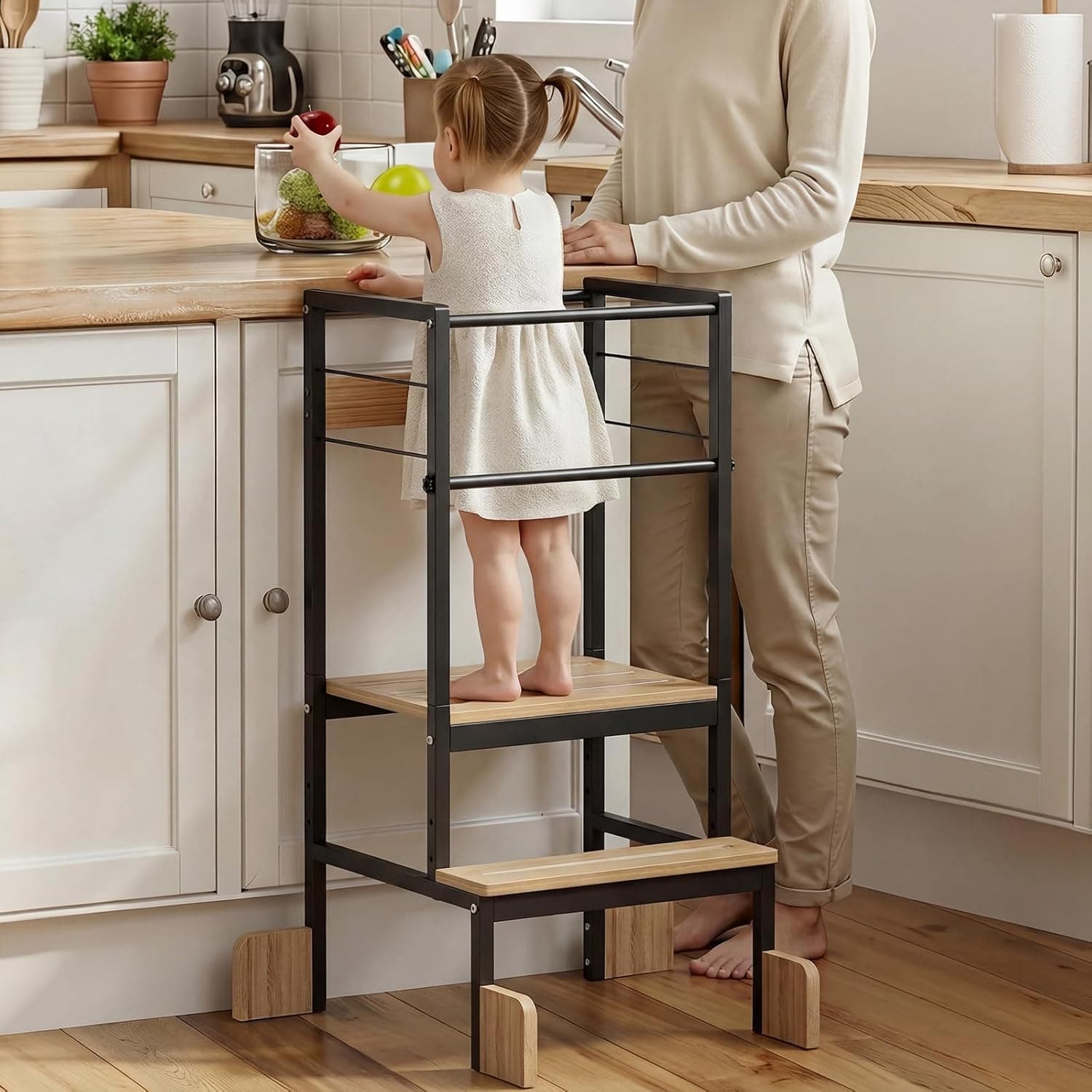 COSYLAND Torre de Aprendizaje Ajustable en 3 Alturas para Niños