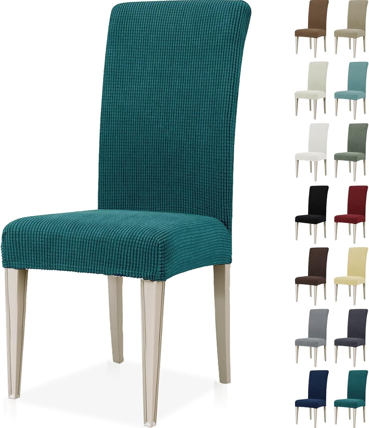 Ystyle Fundas Sillas De Comedor Pack 2, Fundas para Sillas Ajustables, Funda para Sillas Elástica, Cubre Funda Protectora Sillas Lavables para Banquetes Hogar Restaurante Hotel, Verde