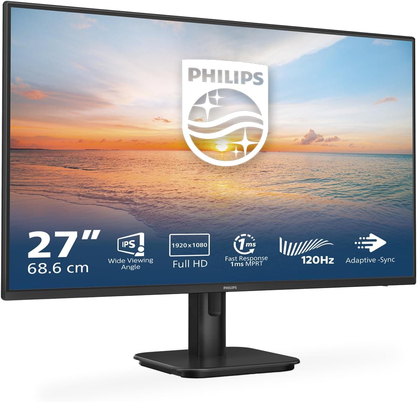 PHILIPS 27E1N1100A Monitor 27 Pulgadas 120Hz Panel IPS, 4ms GtG, Altavoces, (1920x1080 HDMI 1x 1.4) Negro