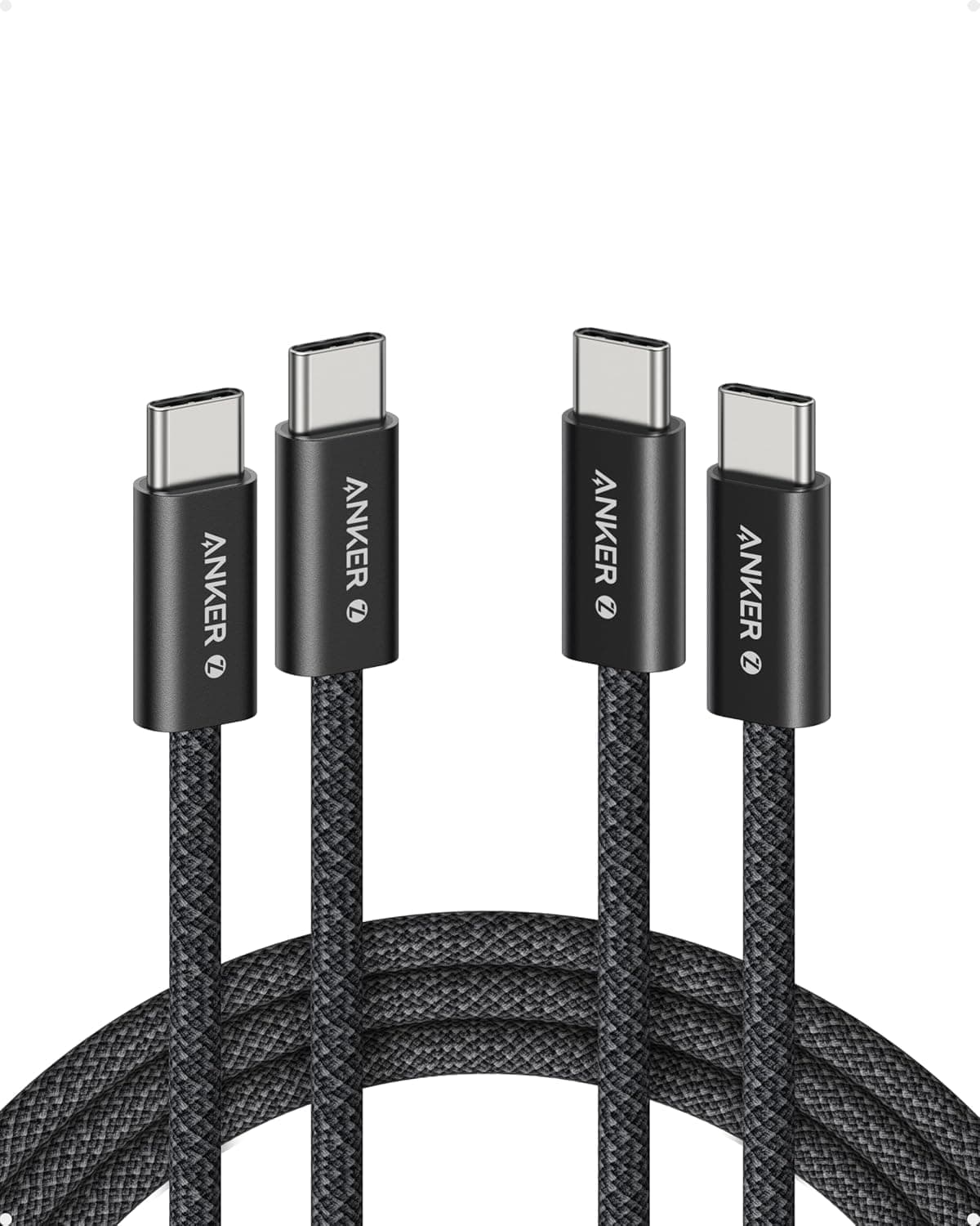 Anker Zolo 240W Cable USB C Carga Rapida, [1,8m+1,8m] PD 3.1, Nylon