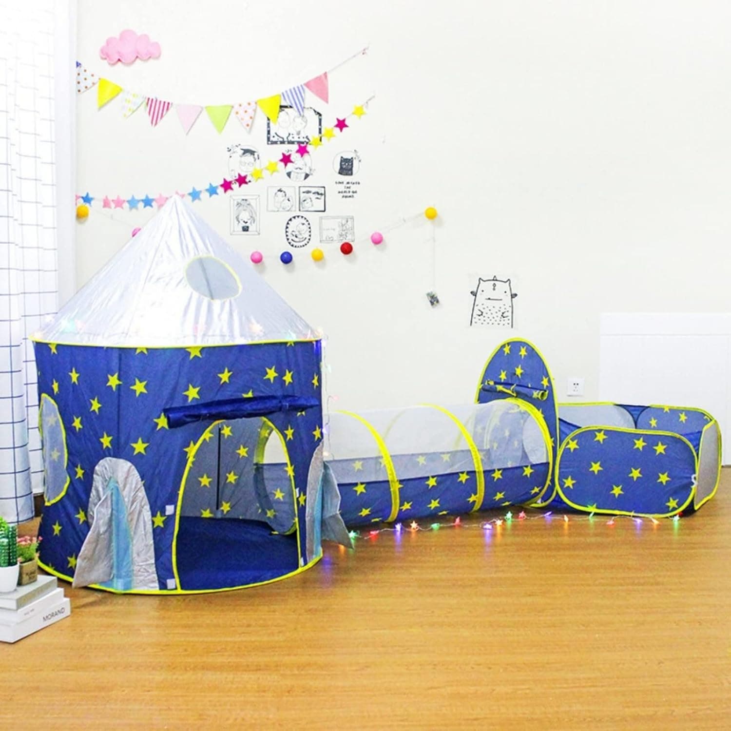 Tunel de Juego Infantil, Tienda campaña Infantil Grande, Yurta, Piscina de Bolas, Casitas Infantiles Tela Plegable, Cabañas para niños
