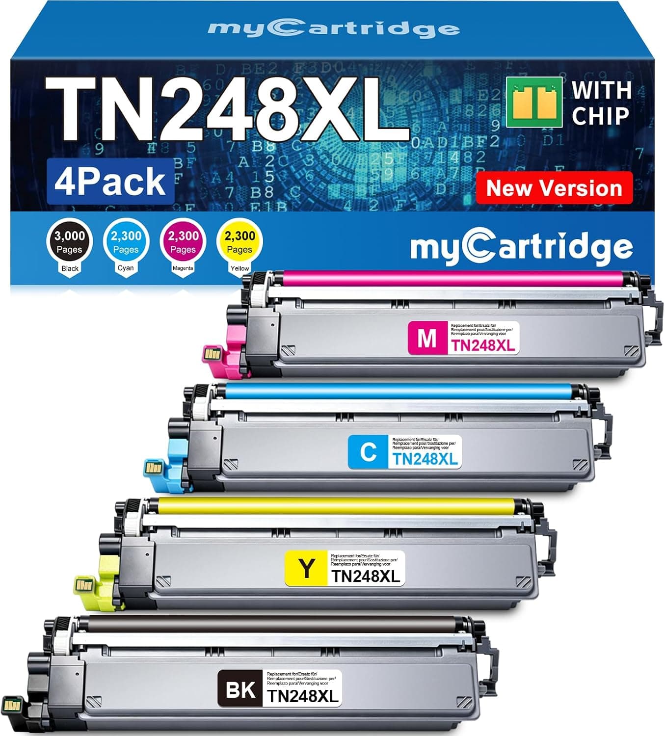 myCartridge TN248XL TN248 Tóner 4-Pack Compatible Avec Brother DCP-L3560CDW