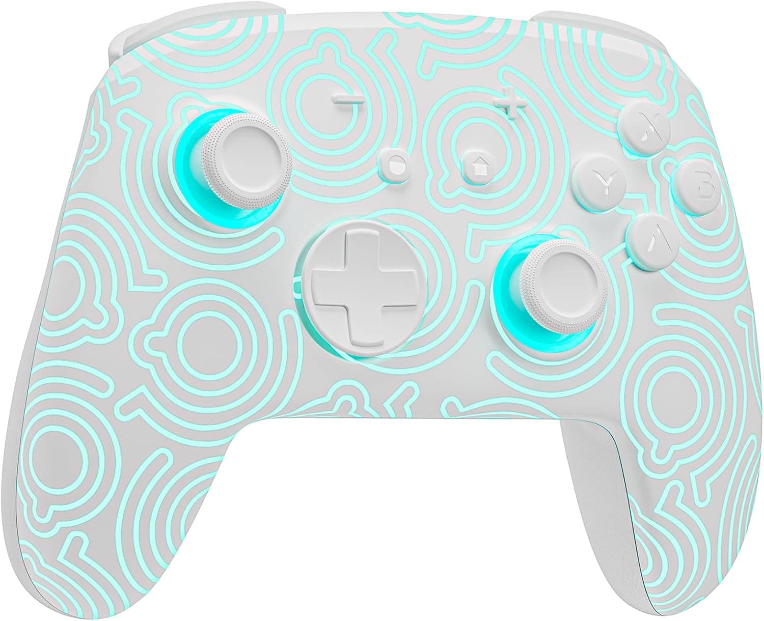 Mando Pro Switch 2, Mando Inalambrico Compatible con Switch 2/OLED/Lite, Firefly Pro Controller Bluetooth con Efecto Hall/7 LED Colores/Botones Traseros/Turbo/Control de Movimiento - Blanco