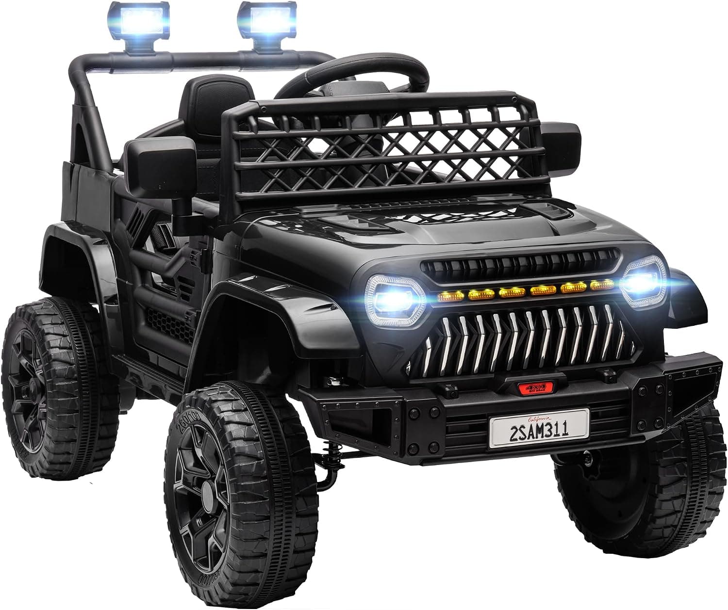 AIYAPLAY Coche Eléctrico para Niños +3 Años 12V con Mando Distancia Negro