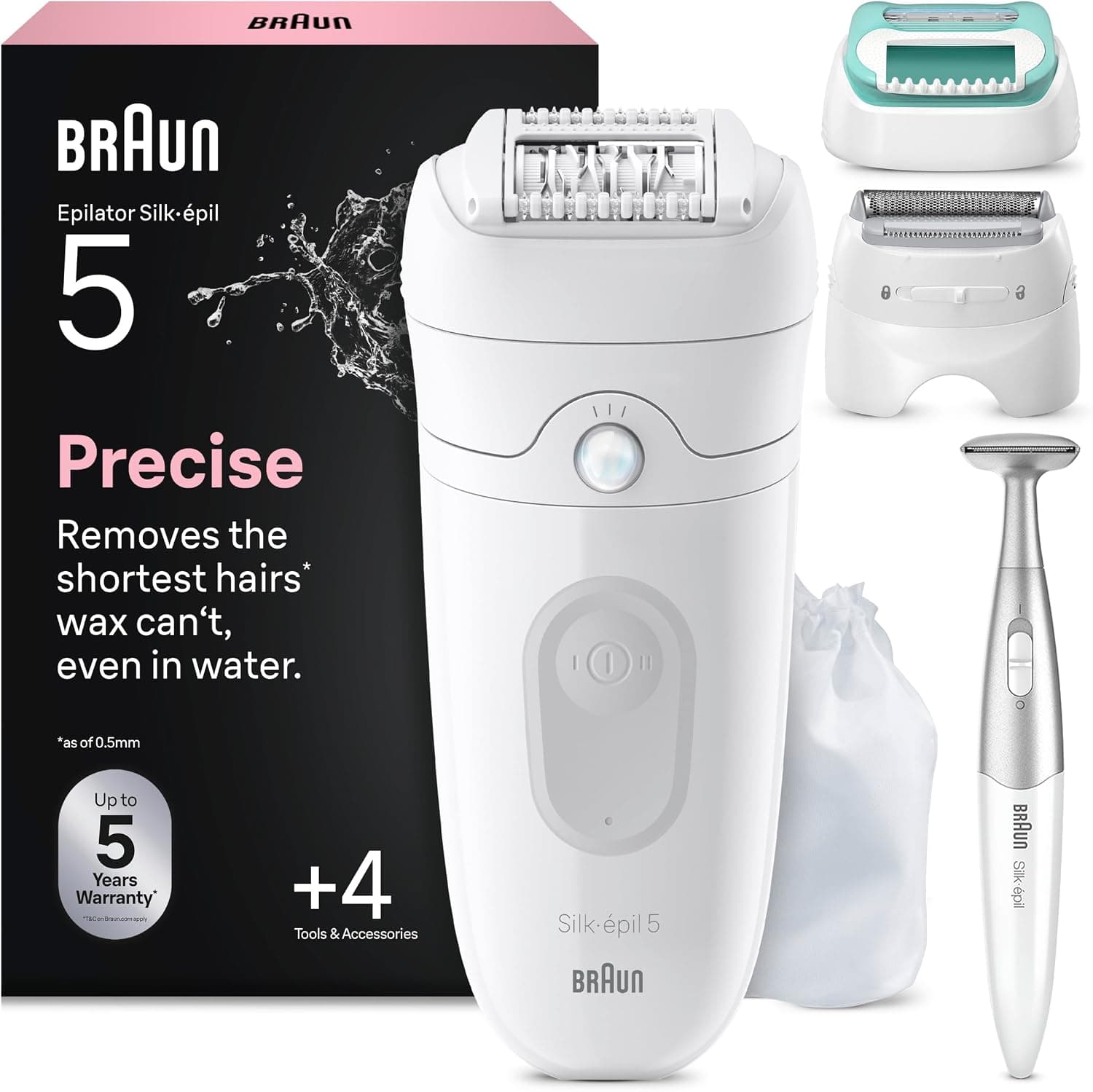 Braun Silk·épil 5 Depiladora Eléctrica Mujer, 5-251, Blanco/Gris