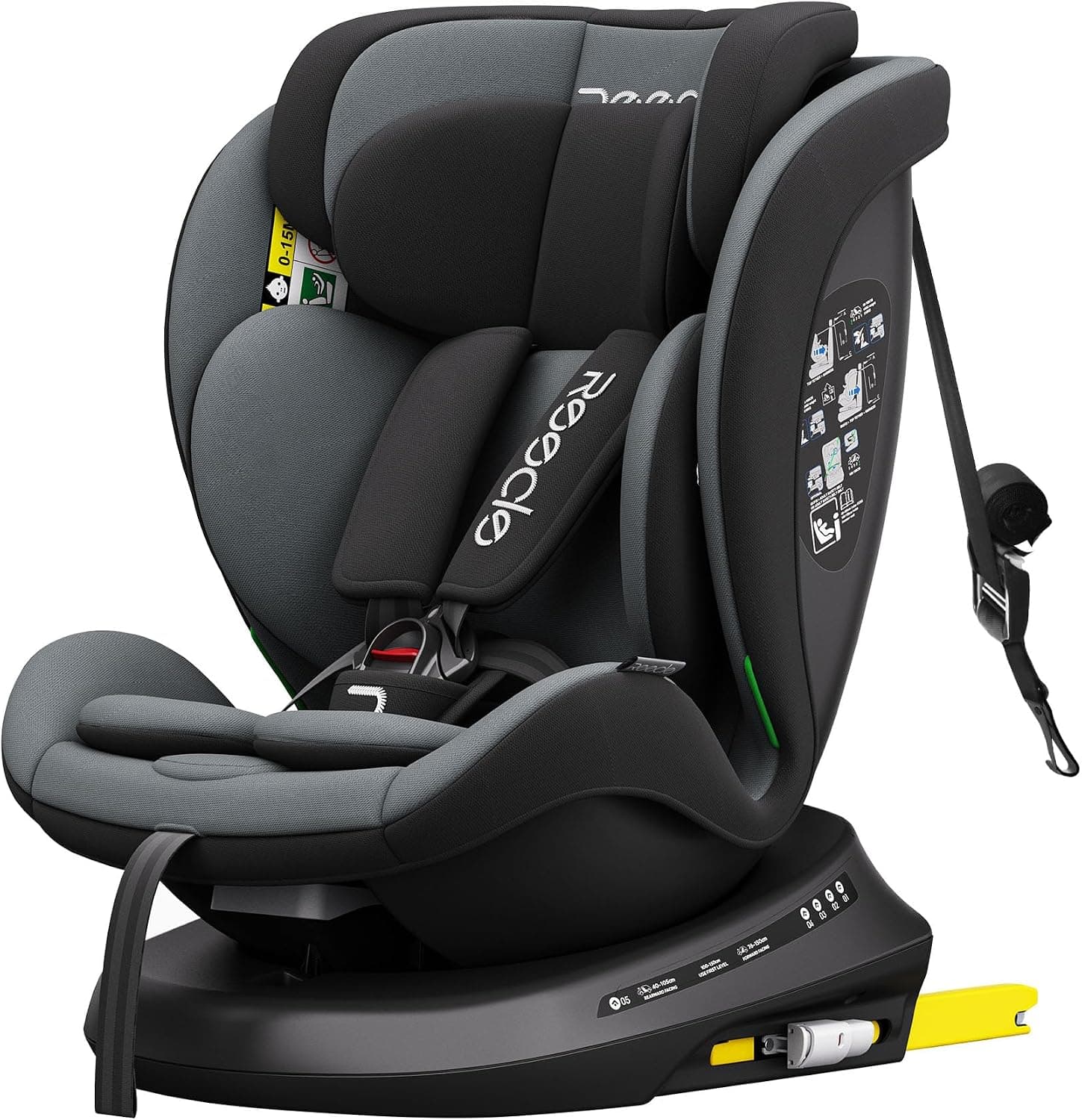 Reecle I-Size Silla de Coche Giratoria 360 con ISOFIX, 40-150cm