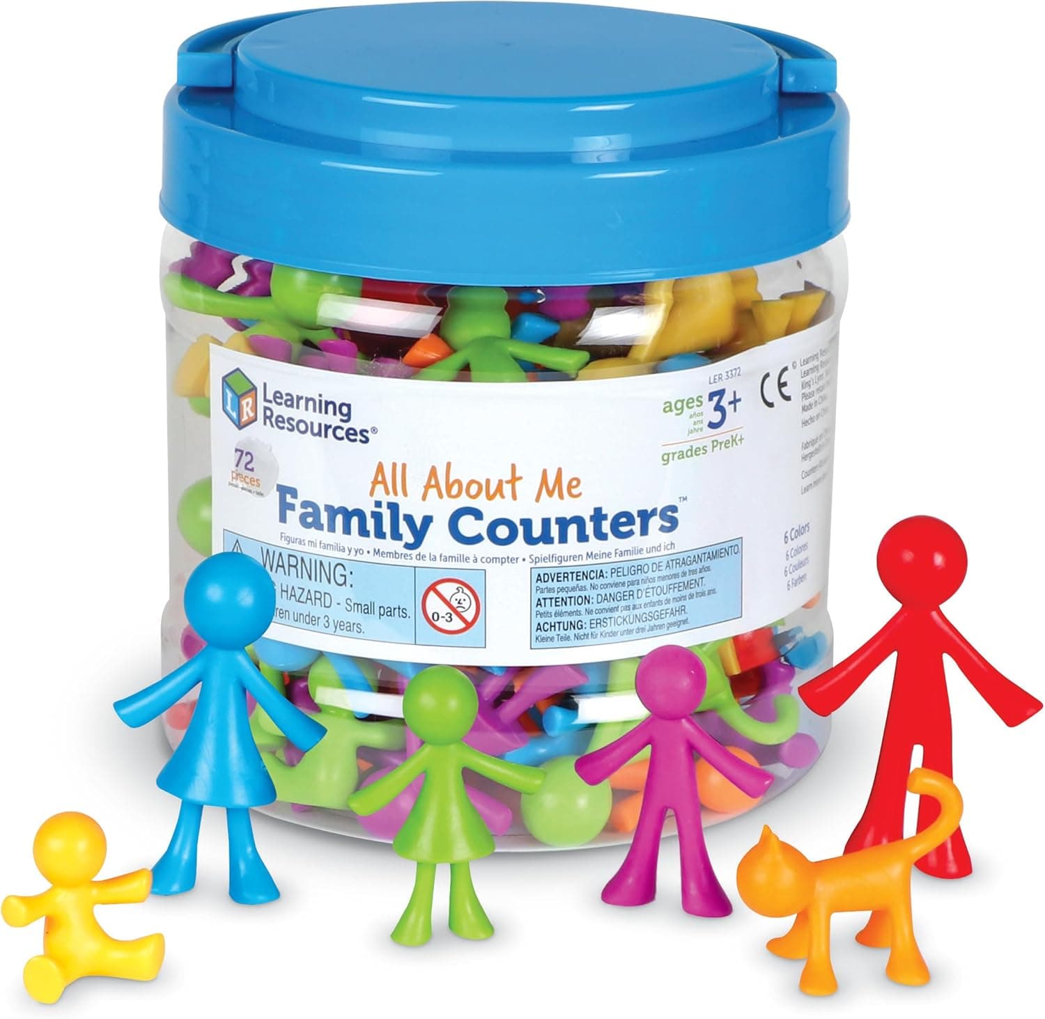 Learning Resources Juguete de Conteo y Clasificación – Set Mi Familia con 72 Figuras en 6 Colores – Desarrollo Socioemocional y Motricidad Fina – Niños 3+ Años – Regalo Educativo
