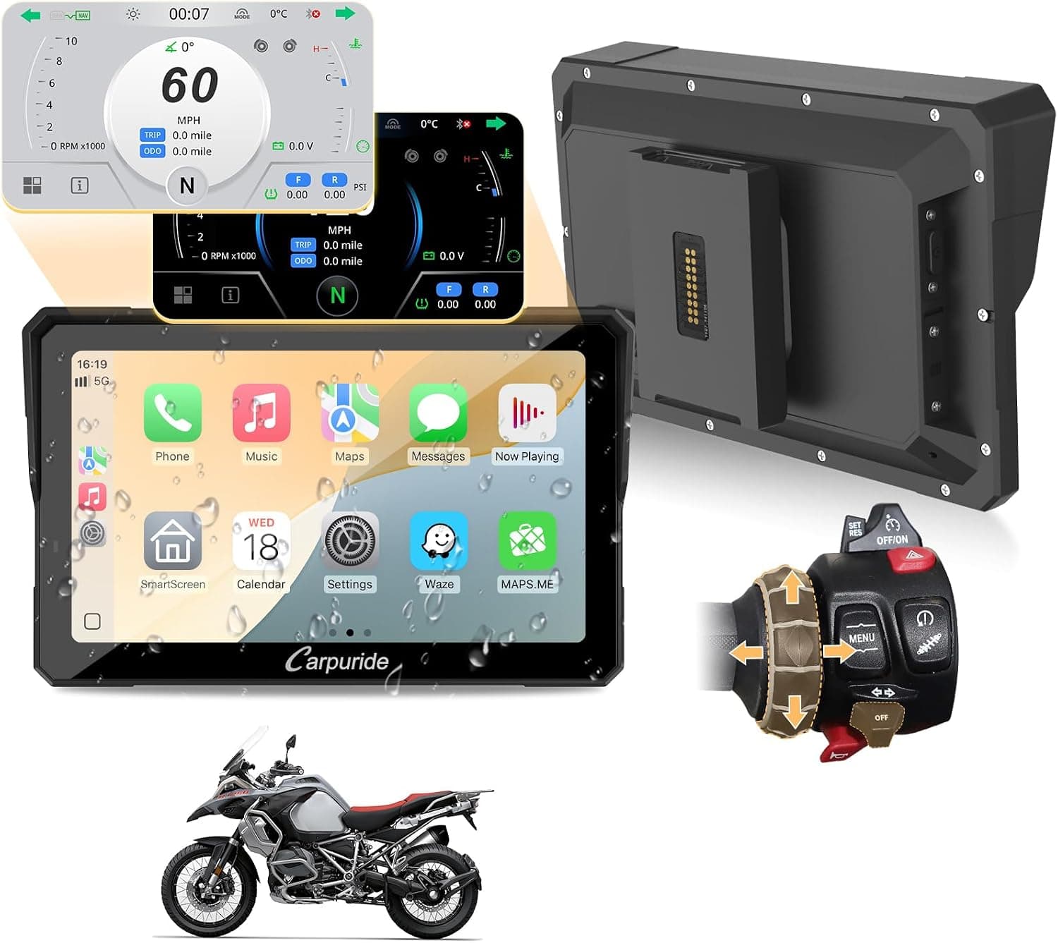 Carpuride W702BS Pro Carplay Pantalla para BMW Moto Nativo Wonder Wheel