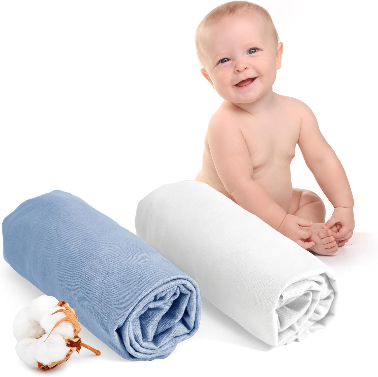 Dreamzie - Sabanas Bajeras 60x120cm Ajustable Lote de 2-100% Algodon