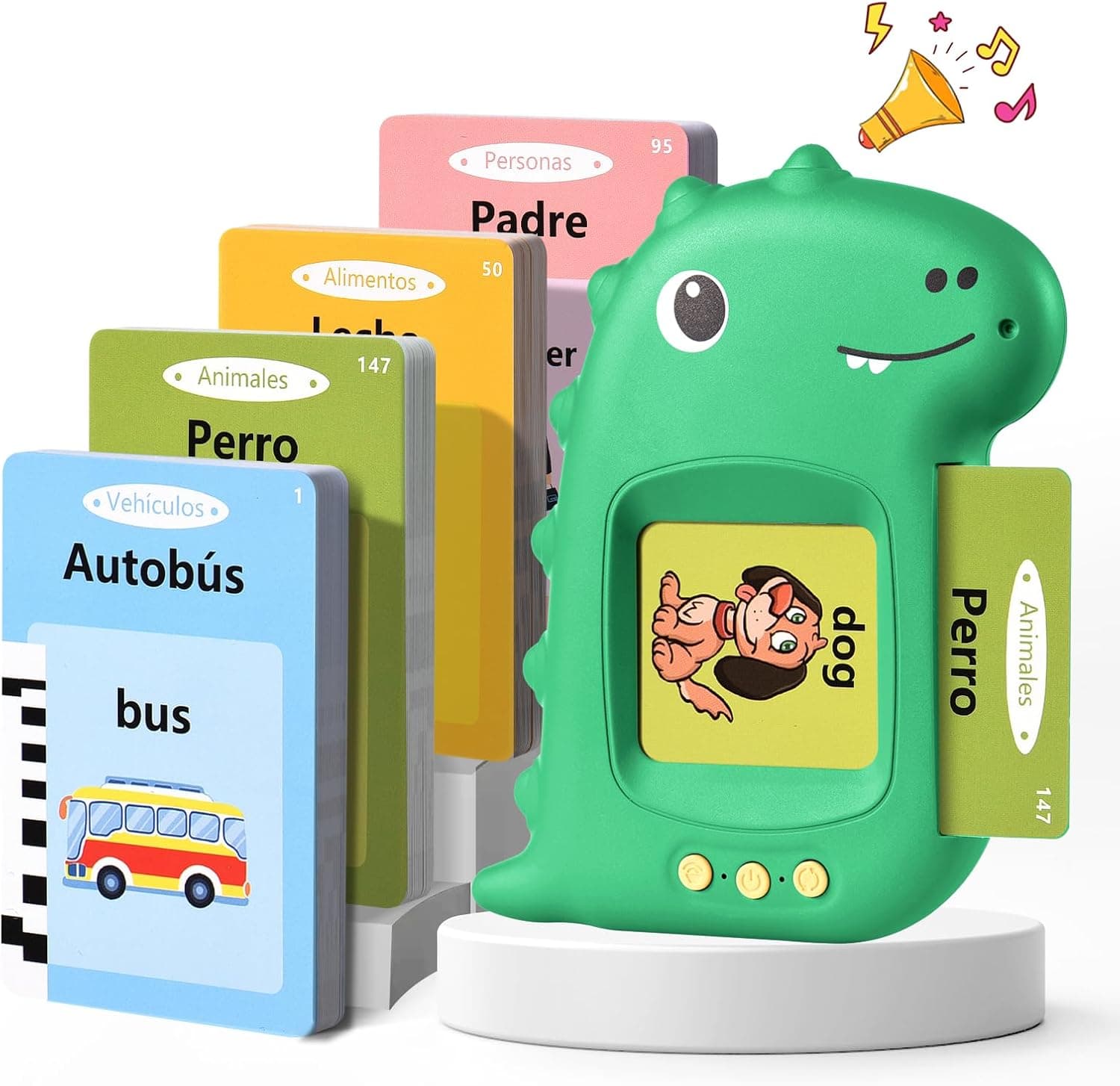 Tarjetas Flash Parlantes Español Juguetes para Regalo Niña 3 Años(Verde)