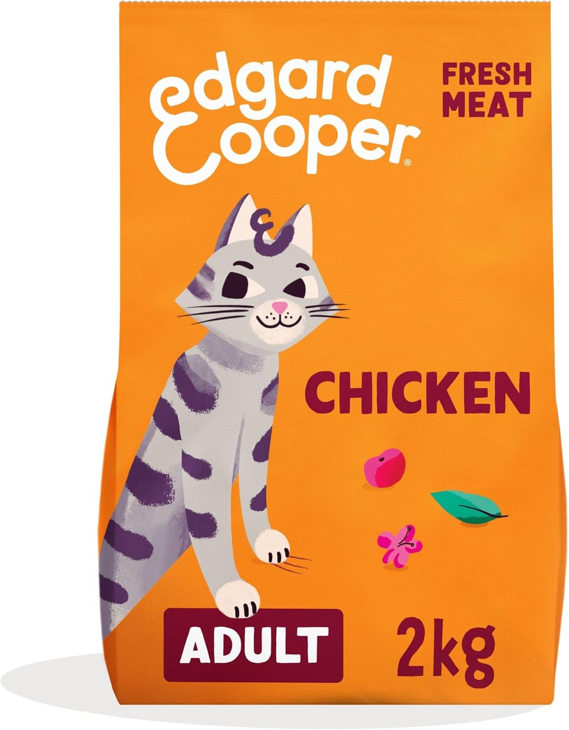 Edgard & Cooper Comida Gatos Adultos, (Pollo, 2kg), Comida para Gatos Esterilizados y Activos, Sin Cereales, Ingredientes Naturales, Carne Fresca, Hipoalergénico, Sin azúcares añadidos