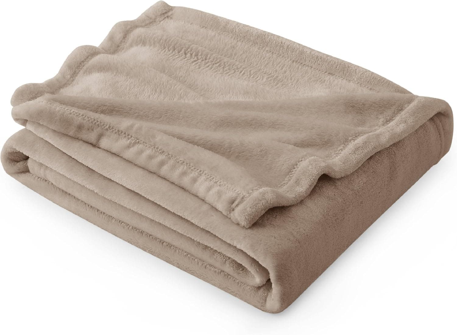 Bedsure Manta Sofa Plaid Cama - Franela, 130 x 150 cm, Marrón Claro