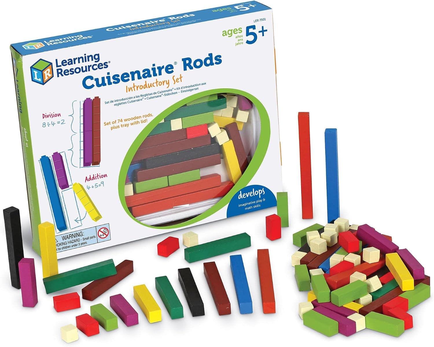 Learning Resources Regletas de Cuisenaire de Madera, 4+ años