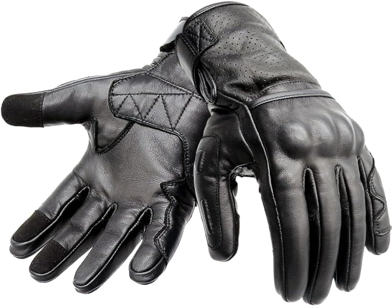 Guantes de piel de primera calidad para motocicleta, guantes de pantalla táctil, guantes de carreras para hombre, guantes de equitación ATV