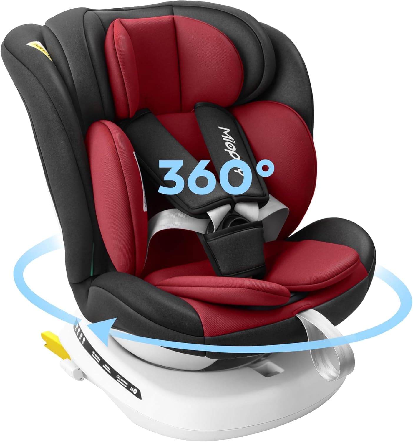 i-Size Giratoria 360º Silla de Coche, Grupo 0+123, 0-12 años, 40-150 cm, Silla Coche con isofix y Top Tether, Arnés de 5 puntos, Norma ECE R129/04