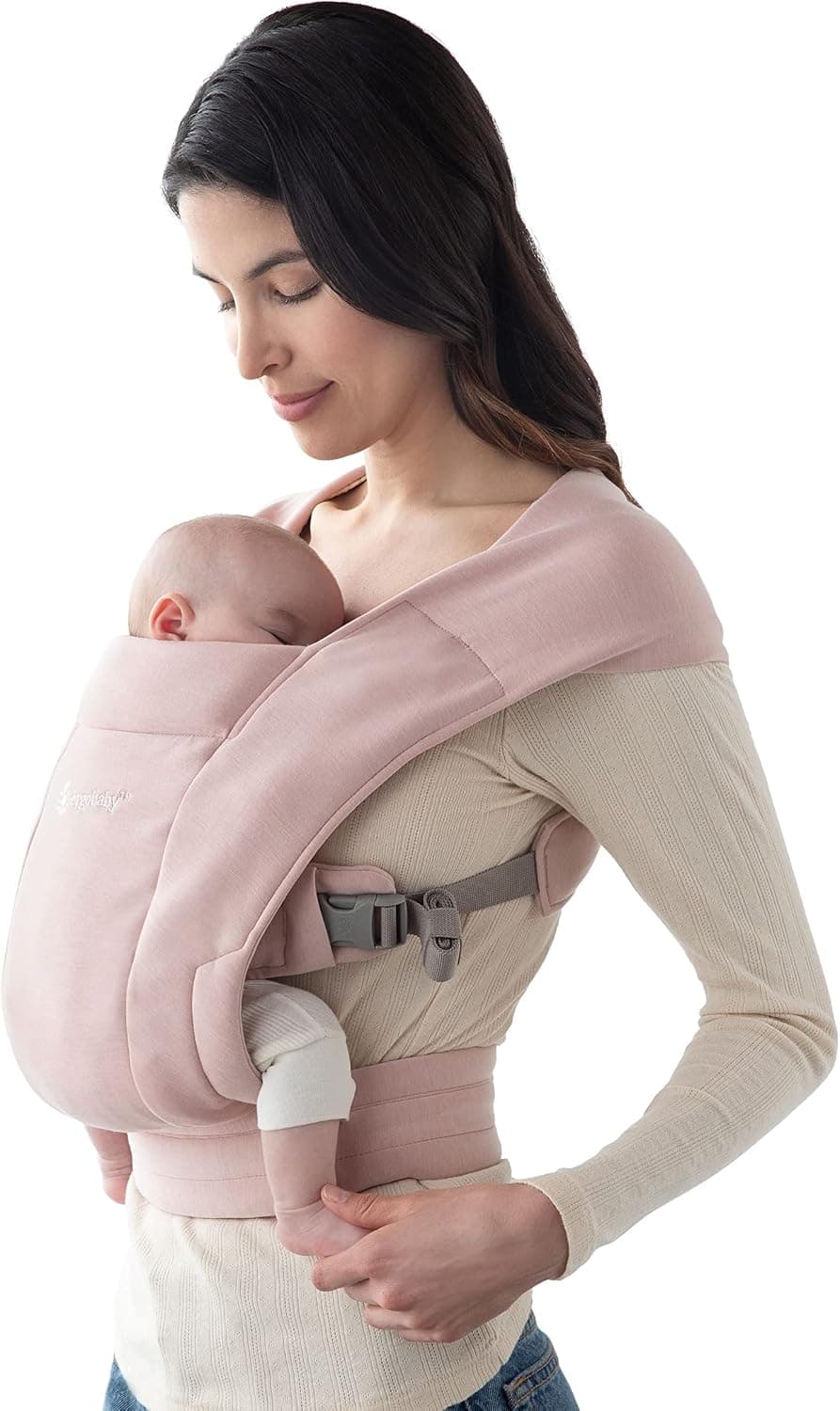 Ergobaby Embrace Mochila Portabebe Ergonómica Recién Nacidos, Extra Suave y Ultraligero, Rosa, 1 Unidad
