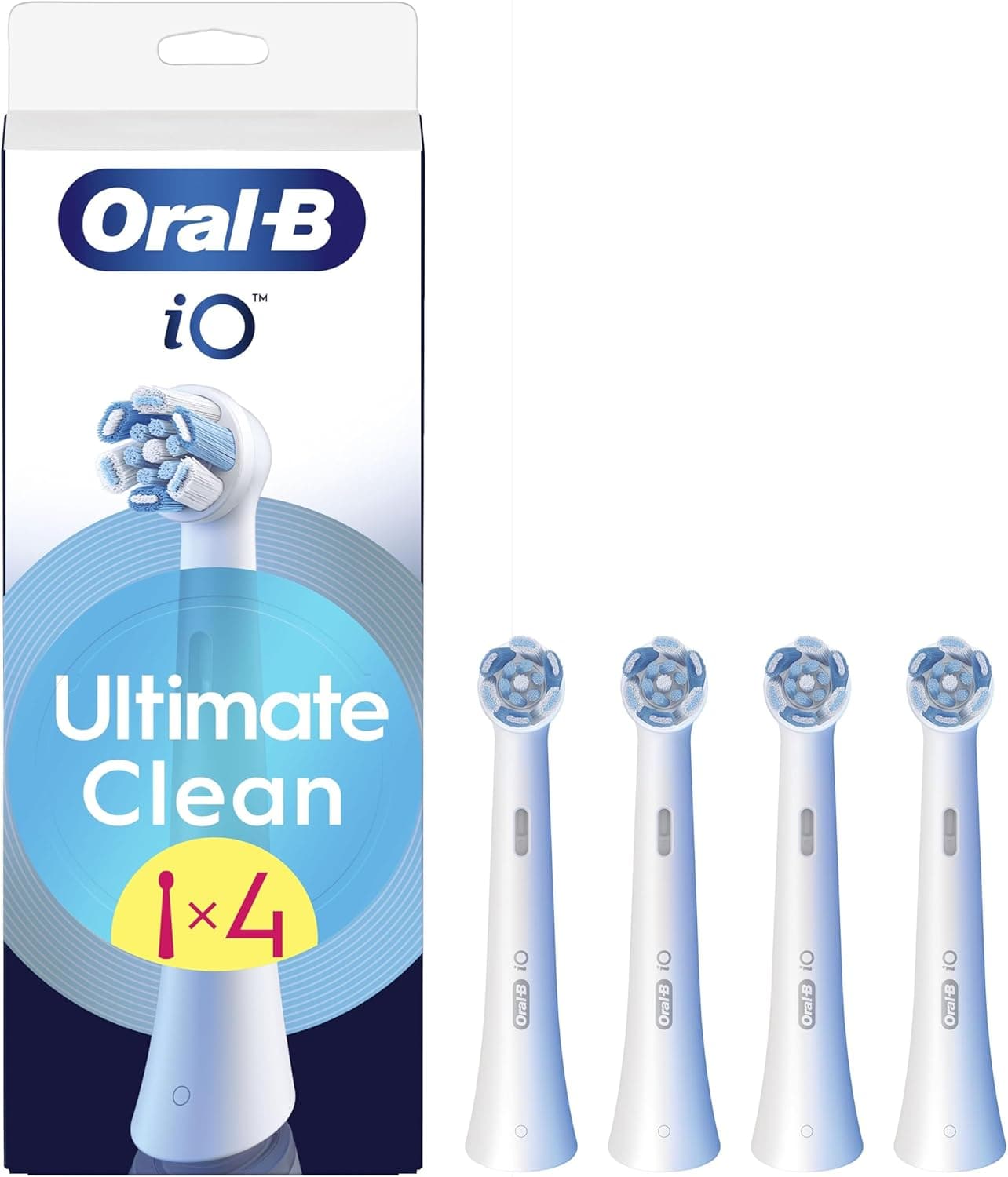 Oral-B iO Ultimate Clean Recambios Originales, Blancos, Pack de 4