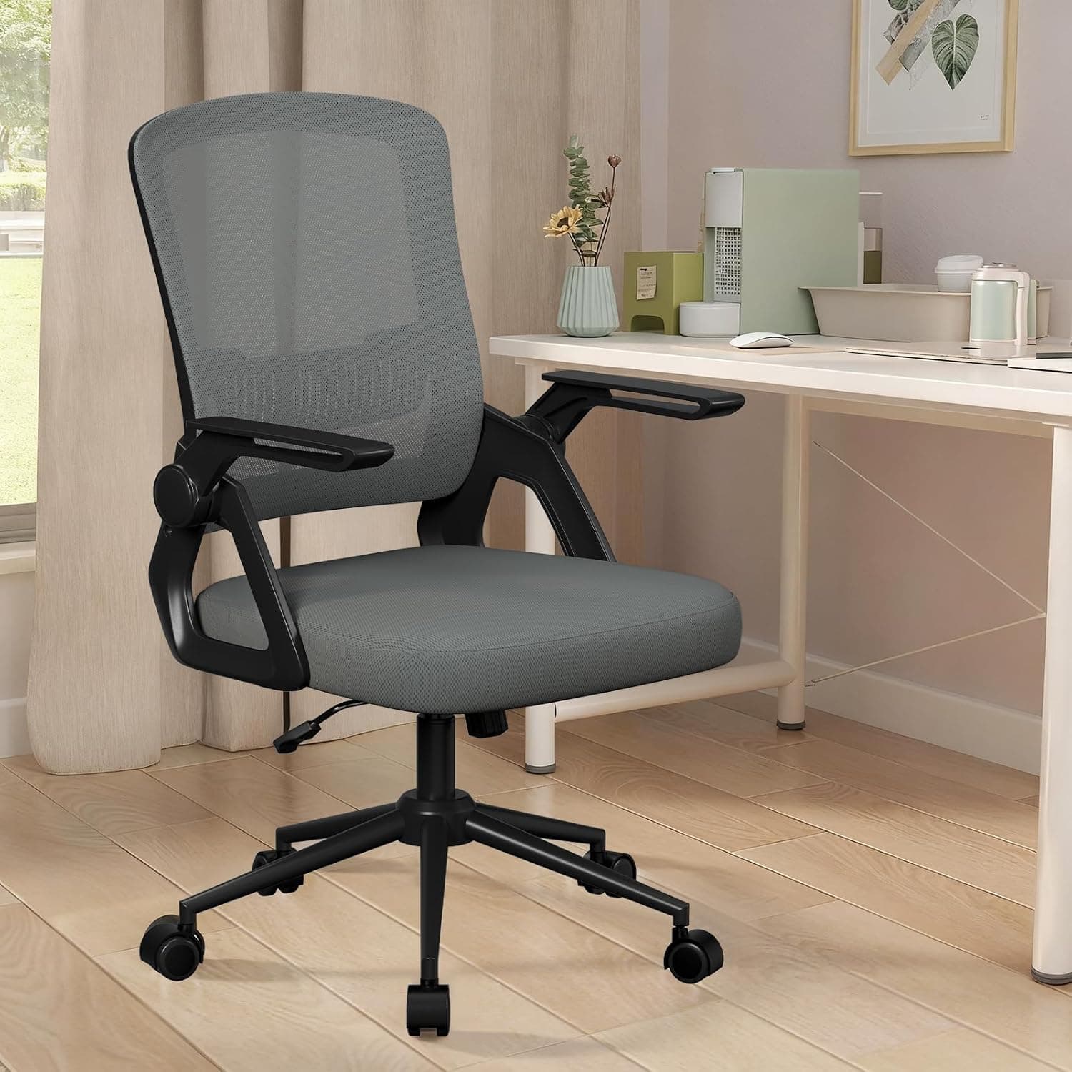 naspaluro Silla Escritorio Ergonómica Gris Oscuro para Hogar y Oficina
