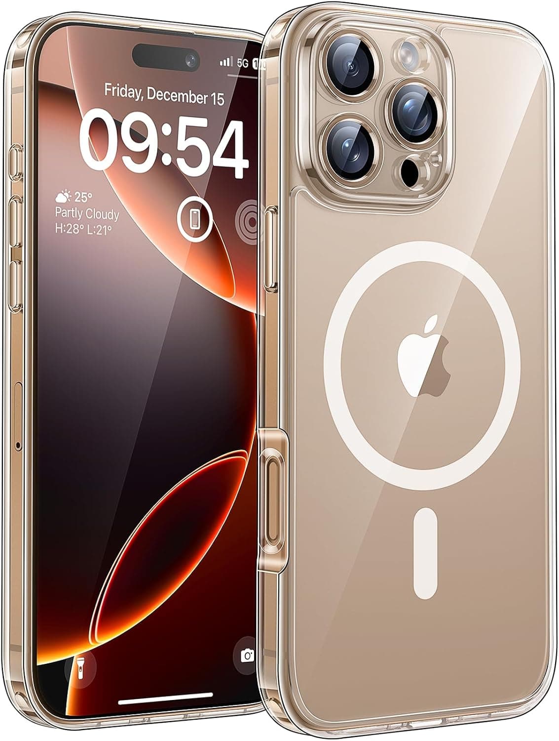 TOCOL Funda para iPhone 16 Pro, Compatible con MagSafe, Transparente