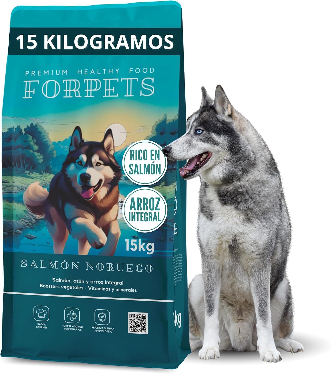 FORPETS Pienso Salmón Noruego para Perros Adultos con Arroz Integral 15 kg