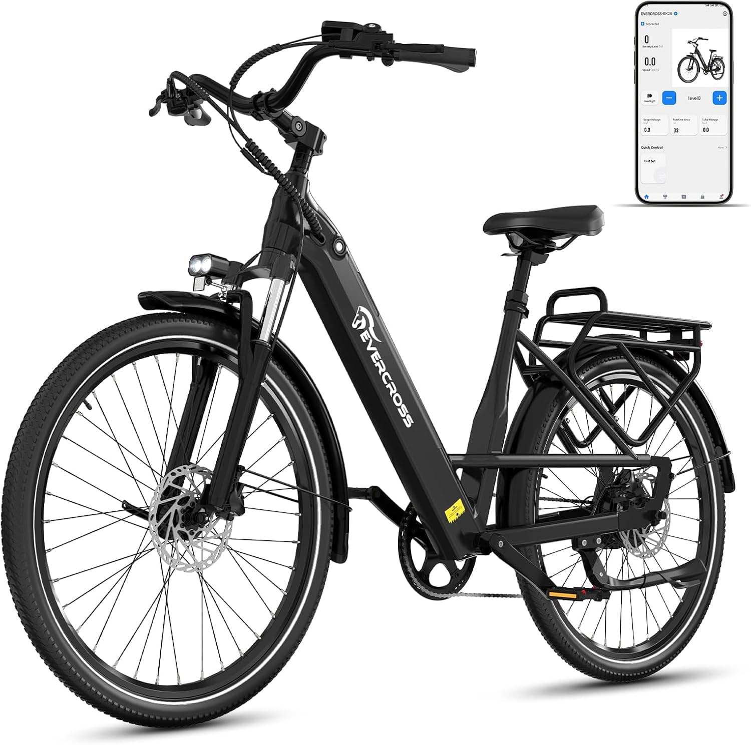 EVERCROSS Bicicleta Eléctrica para Adultos, 16"/20" Neumático Gordo Bici Eléctrica, Motor de 250W, hasta 25KM/H, 36V/48V Batería Extraíble Bicicleta de Montaña, Nieve Montaña Ebike