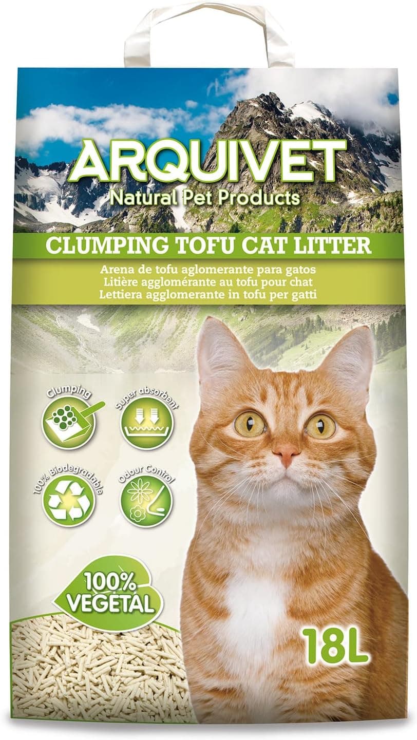 ARQUIVET - Arena de Tofu para Gatos 18 L - Aglomerante y Absorbente