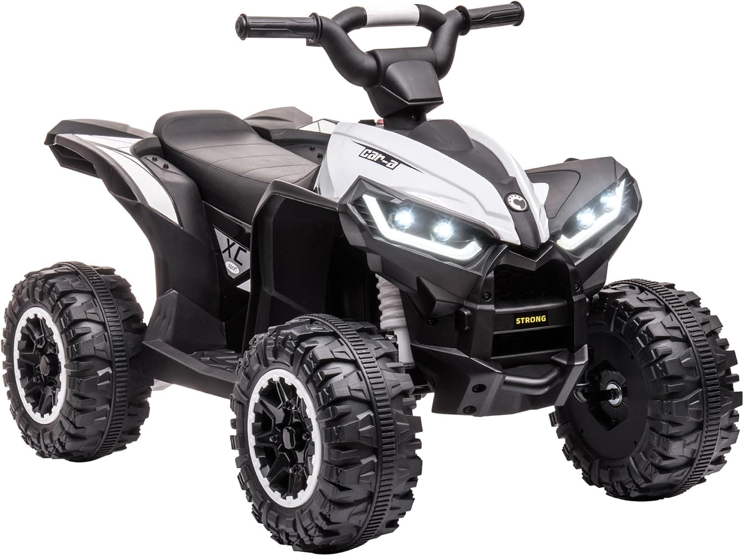 HOMCOM Quad Eléctrico para Niños 12V de 3-5 Años 2 Motores 3-6km/h Blanco