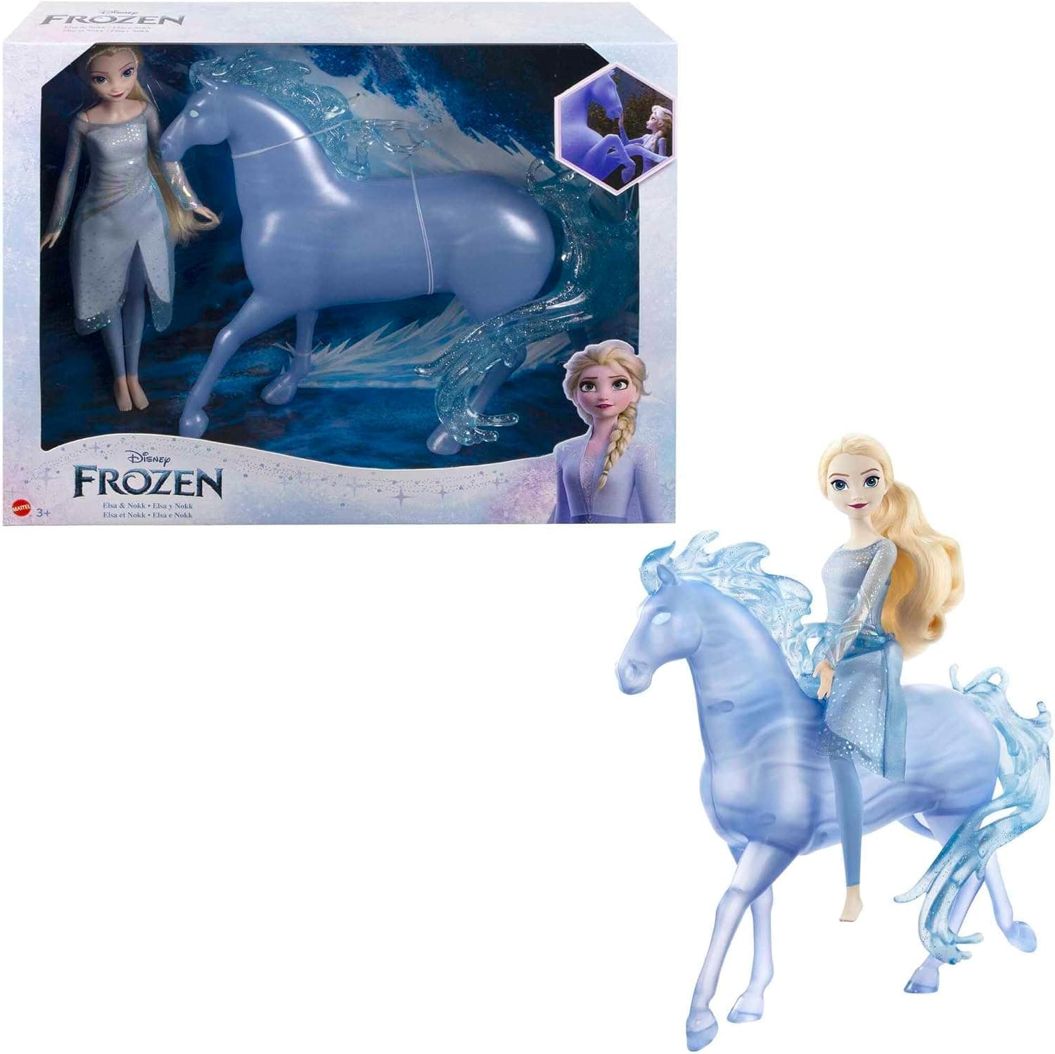 Mattel Disney Frozen Elsa Muñeca de Moda y Caballo Water Nokk
