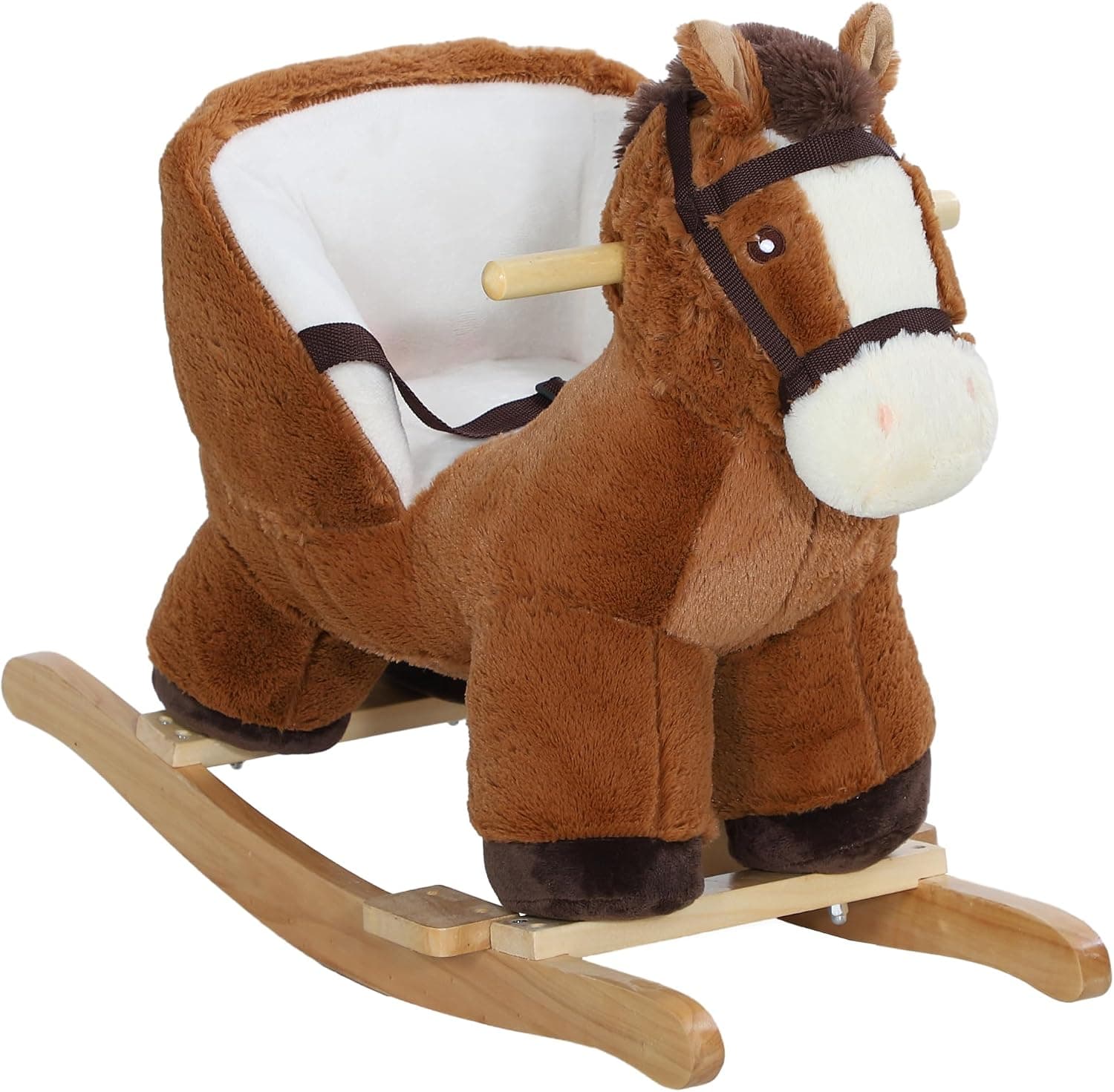 AIYAPLAY Caballo Balancín para Niños de 18-36 Meses 68x33x45 cm Marrón