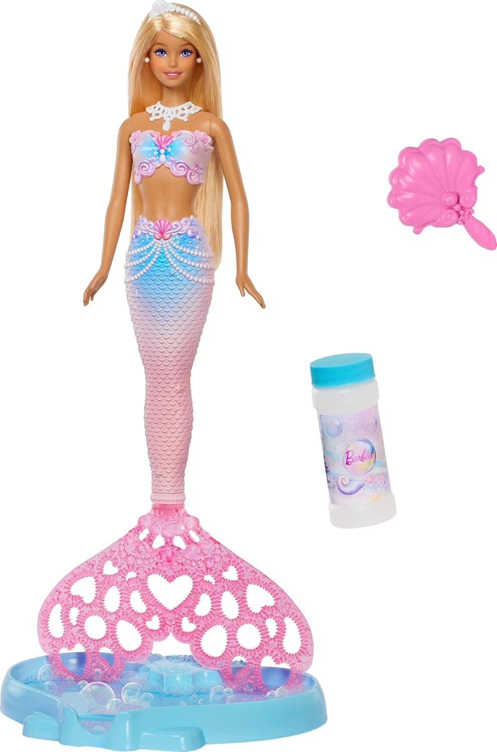 Barbie Bubble Sparkle Muñeca Sirena de Pelo Rubio con mechas
